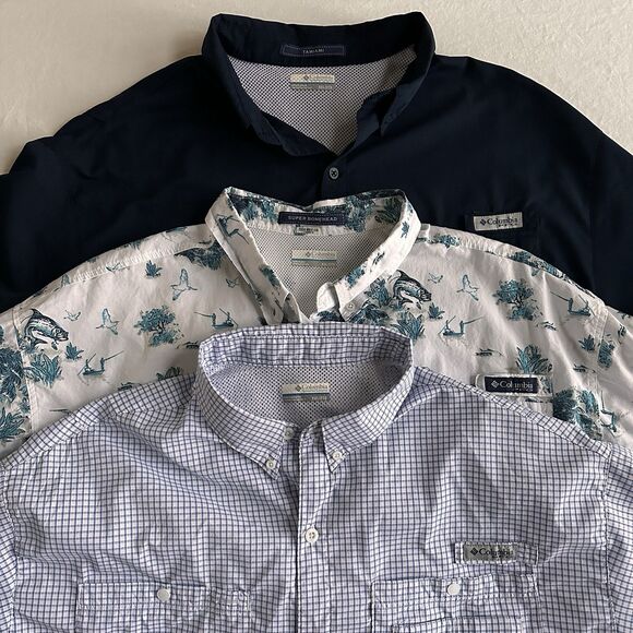 Lot of 3 Columbia PFG Tamiami Super Bonehead Shirt Size 2XL Outdoor Fishing